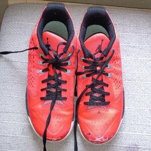 Jordan Orange and Black Athletic Shoes